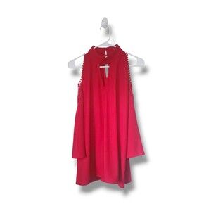 7th Avenue Design Studio New York & Company Red Pink Peekaboo Cold Shoulder...